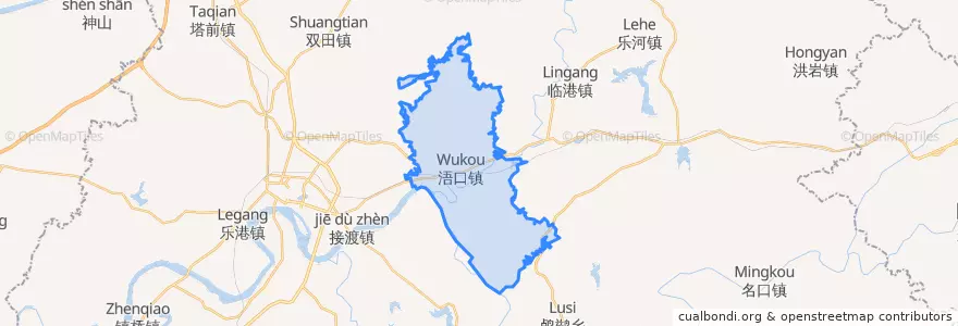 Mapa de ubicacion de 浯口镇.