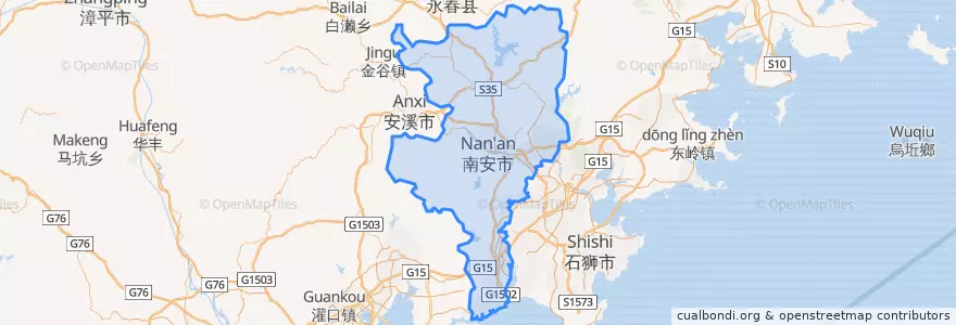 Mapa de ubicacion de 南安市.