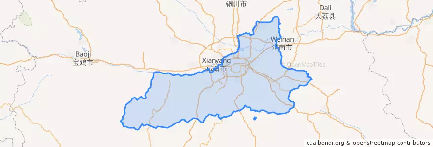 Mapa de ubicacion de 西安市.
