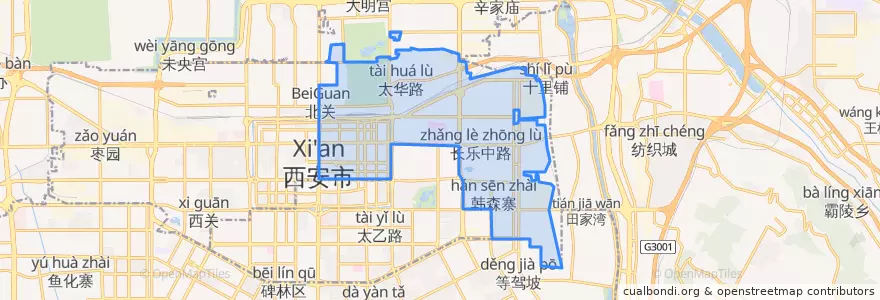Mapa de ubicacion de 新城区 (Xincheng).