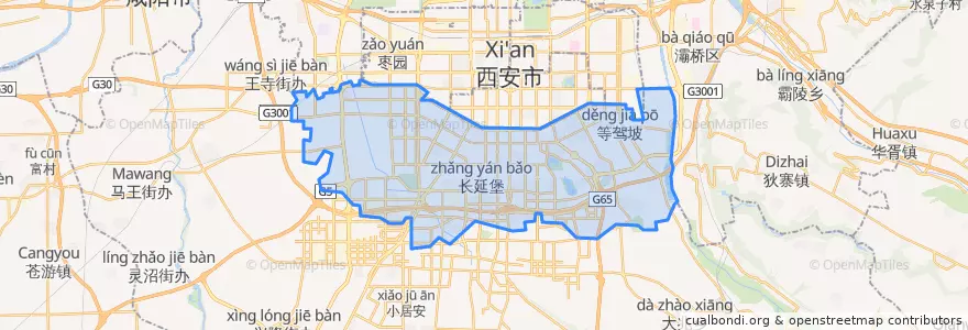 Mapa de ubicacion de 雁塔区 (Yanta).