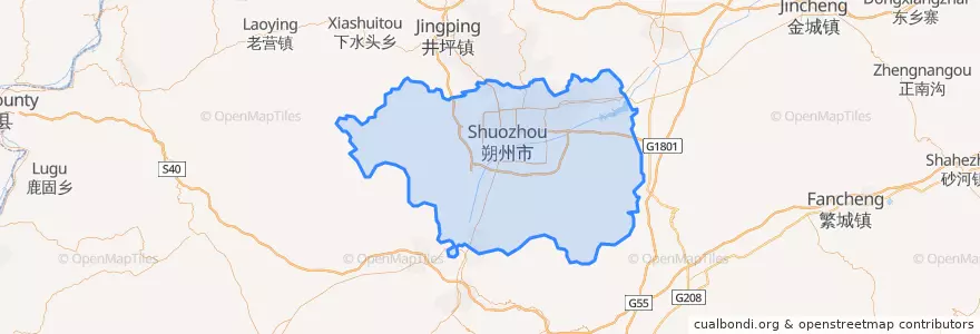 Mapa de ubicacion de 朔城区 (Shuocheng).