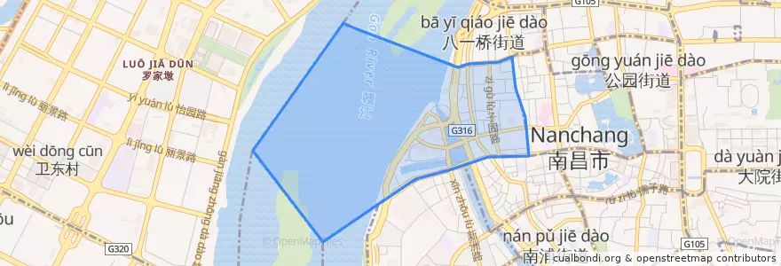 Mapa de ubicacion de 滕王阁街道.