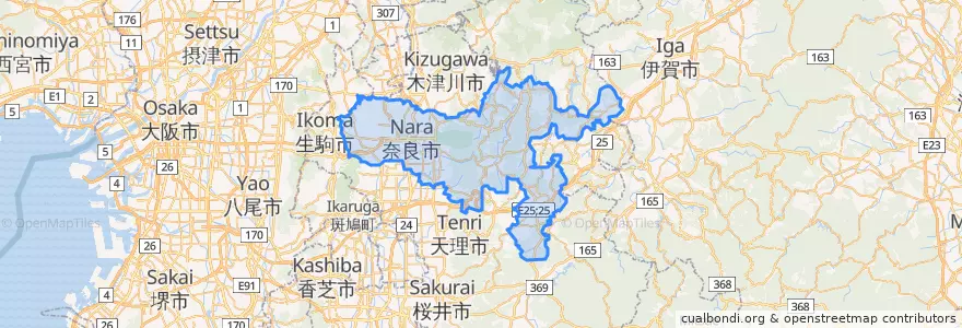 Mapa de ubicacion de Nara.