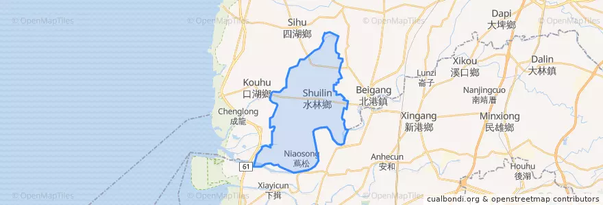 Mapa de ubicacion de 水林鄉.