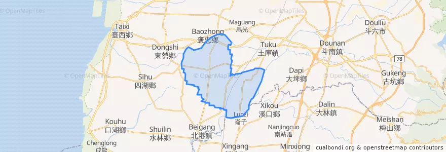 Mapa de ubicacion de 元長鄉.