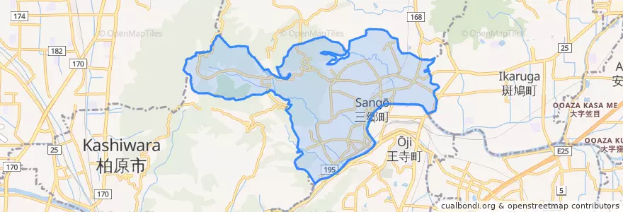 Mapa de ubicacion de 三郷町.