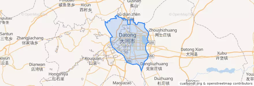 Mapa de ubicacion de Pingcheng District.