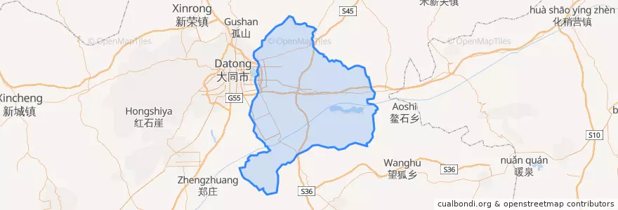 Mapa de ubicacion de Yunzhou District.