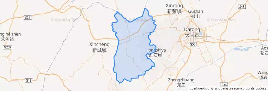 Mapa de ubicacion de 左云县.