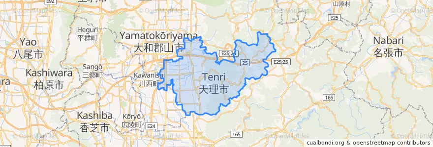 Mapa de ubicacion de 天理市.