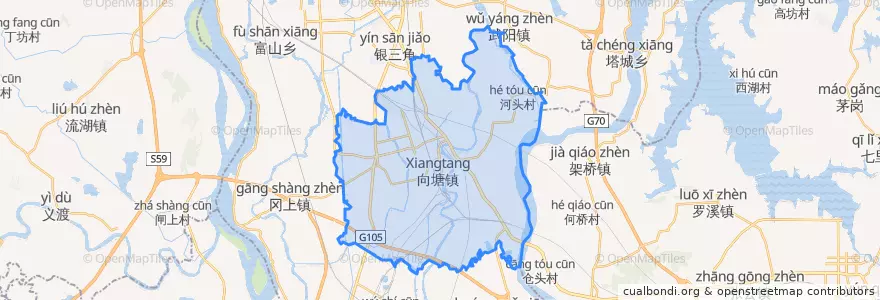 Mapa de ubicacion de 向塘镇.