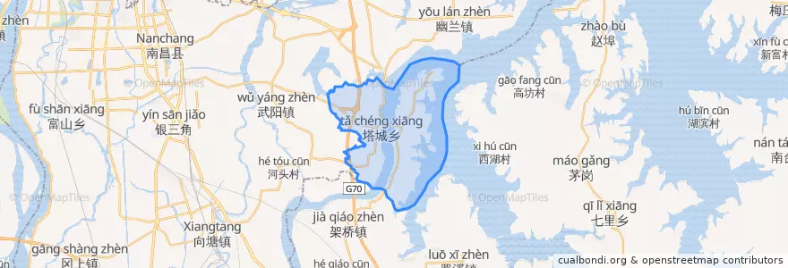 Mapa de ubicacion de 塔城乡.
