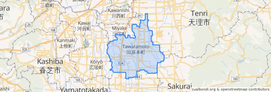Mapa de ubicacion de 田原本町.