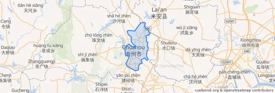 Mapa de ubicacion de 琅琊区 (Langya).