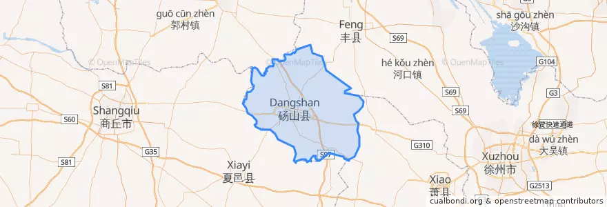 Mapa de ubicacion de 砀山县 (Dangshan).