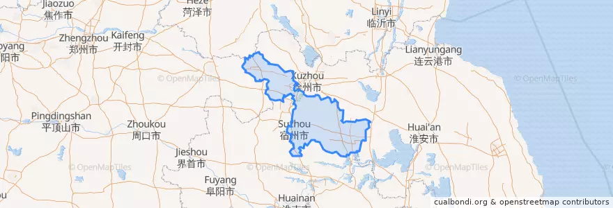 Mapa de ubicacion de Suzhou City.