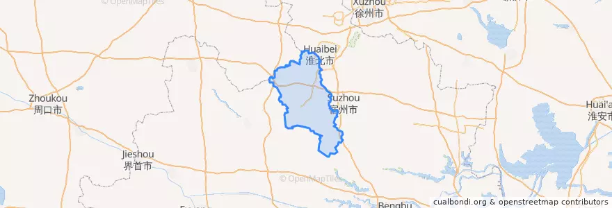 Mapa de ubicacion de 濉溪县 (Suixi).