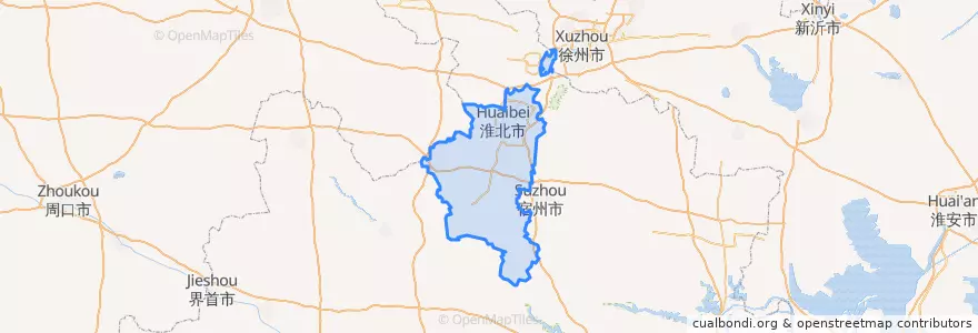 Mapa de ubicacion de 淮北市.
