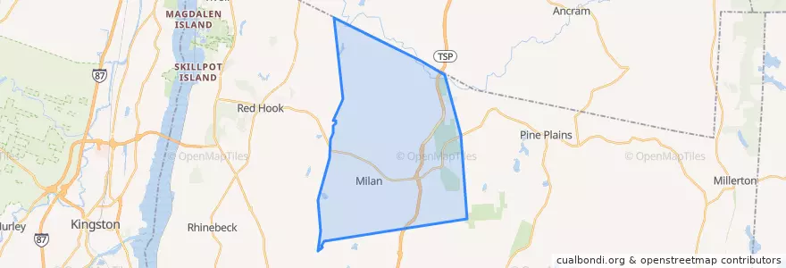 Mapa de ubicacion de Town of Milan.