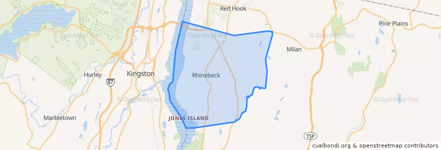 Mapa de ubicacion de Town of Rhinebeck.