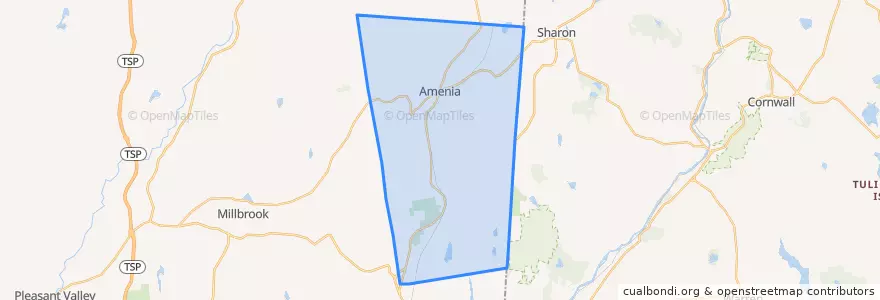 Mapa de ubicacion de Town of Amenia.