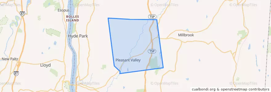 Mapa de ubicacion de Town of Pleasant Valley.