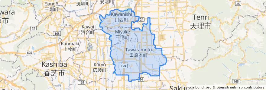 Mapa de ubicacion de 磯城郡.