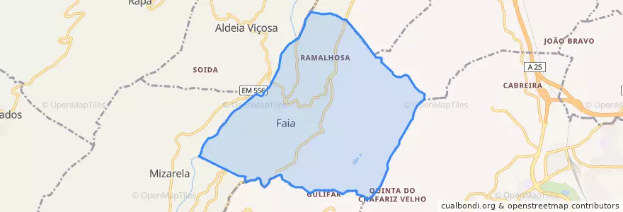 Mapa de ubicacion de Faia.
