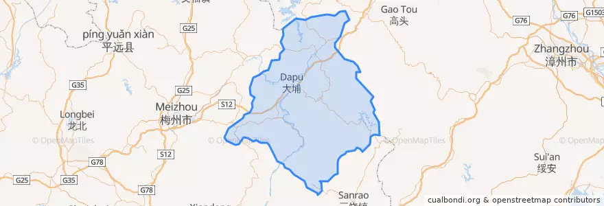 Mapa de ubicacion de 大埔县 (Dabu).