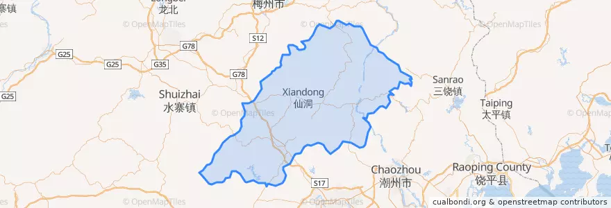Mapa de ubicacion de 丰顺县 (Fengshun).