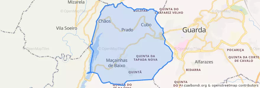 Mapa de ubicacion de Maçainhas.