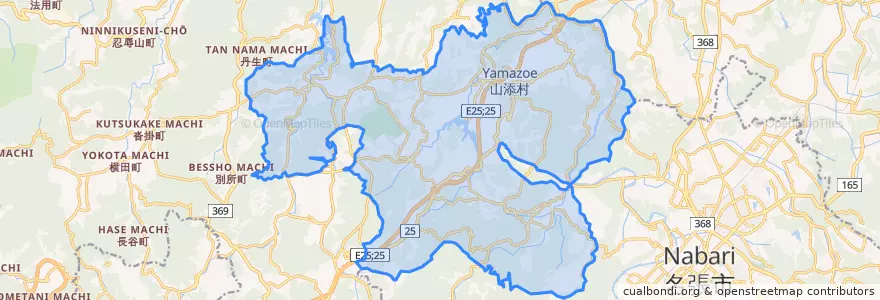 Mapa de ubicacion de 山辺郡.