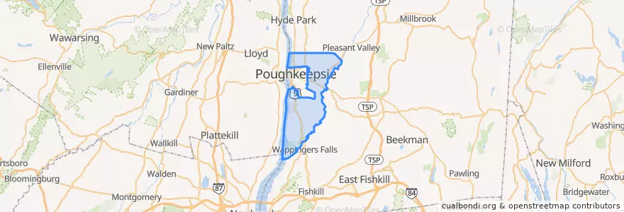 Mapa de ubicacion de Town of Poughkeepsie.