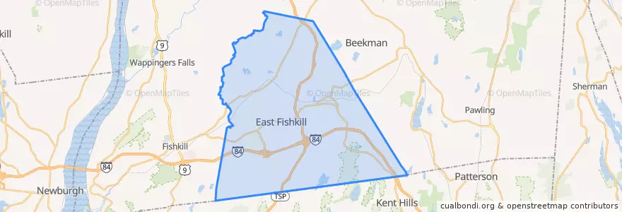Mapa de ubicacion de Town of East Fishkill.