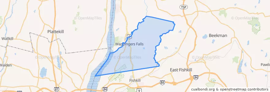 Mapa de ubicacion de Town of Wappinger.