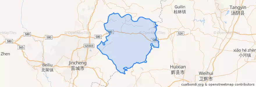 Mapa de ubicacion de 陵川县.