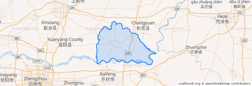 Mapa de ubicacion de Fengqiu County.