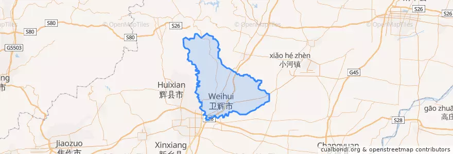 Mapa de ubicacion de 卫辉市.