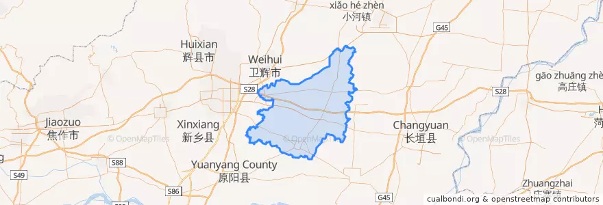 Mapa de ubicacion de 延津县.