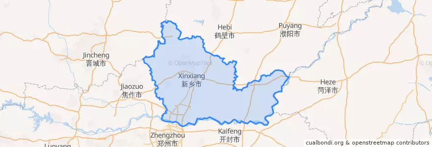 Mapa de ubicacion de 新乡市.