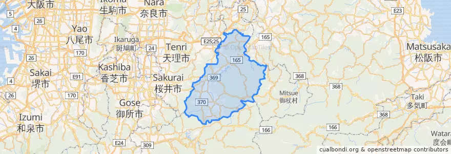 Mapa de ubicacion de 宇陀市.