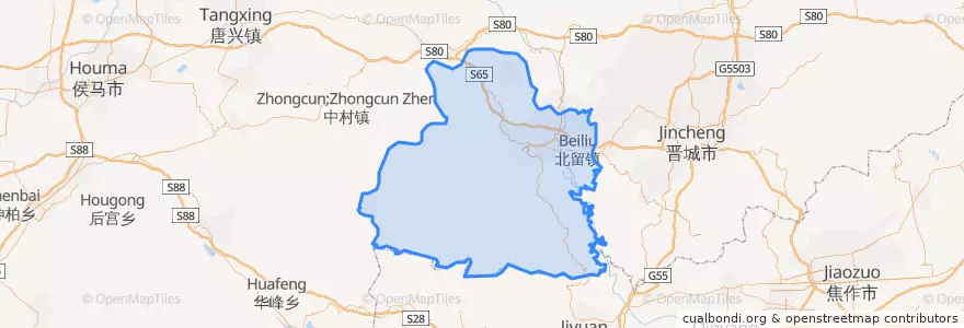Mapa de ubicacion de 阳城县.