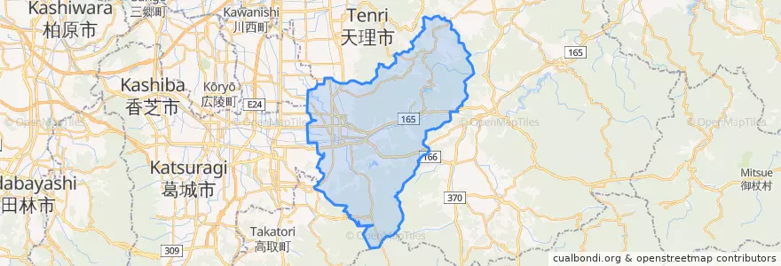 Mapa de ubicacion de 桜井市.