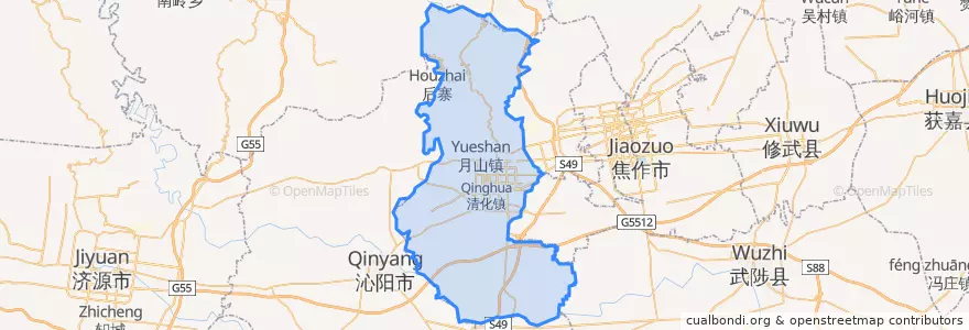 Mapa de ubicacion de 博爱县.