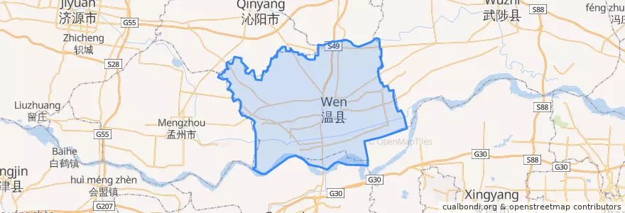 Mapa de ubicacion de 温县.