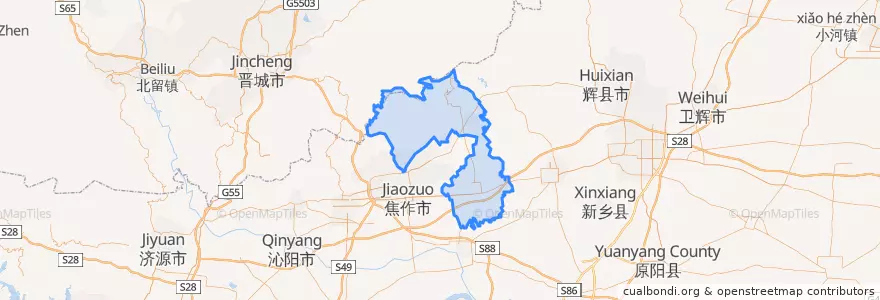 Mapa de ubicacion de 修武县.