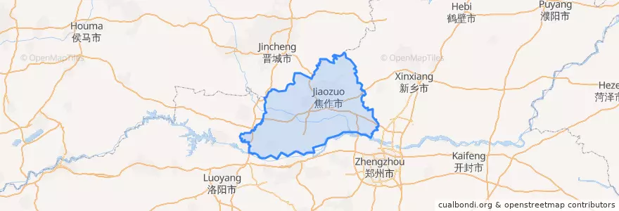Mapa de ubicacion de 焦作市.