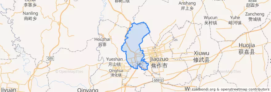 Mapa de ubicacion de Zhongzhan District.