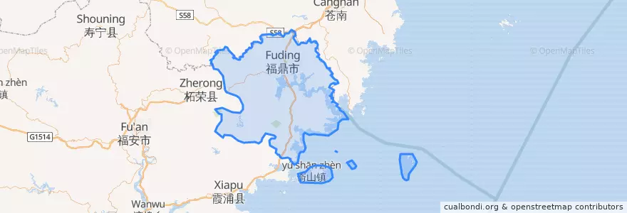 Mapa de ubicacion de 푸딩시.